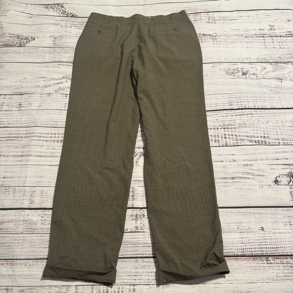 VTG Tommy Hilfiger Dress Pants Brown Green‎ Cuffed Men's Size 36x34 (Fits 34x30) - Picture 15 of 16